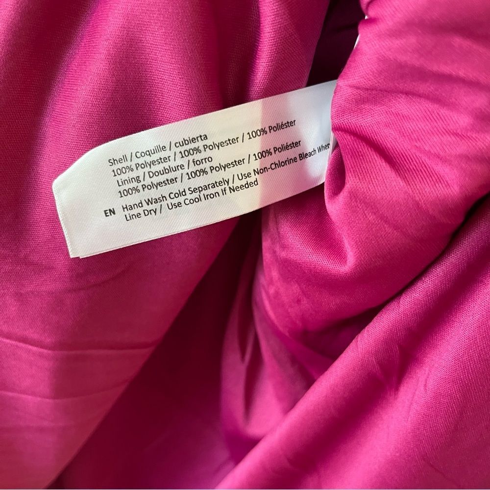 NWT B.O.G. Collective Kiss Me Fuschia Peplum Ruffle Tie Mini Dress Size large - Picture 16 of 16